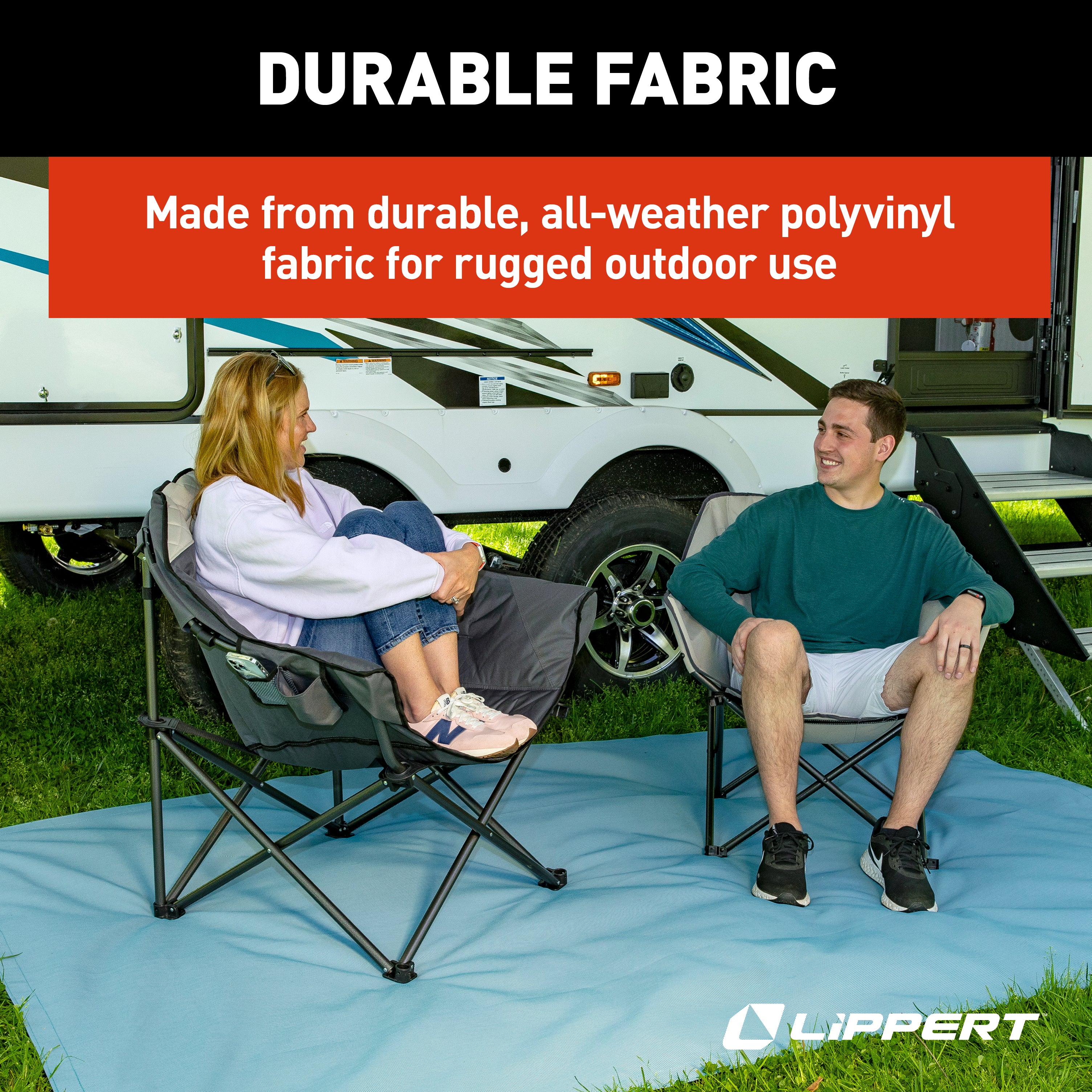 Lippert Outdoor Patio Rug - Blue, 6' X 9' - Image 4