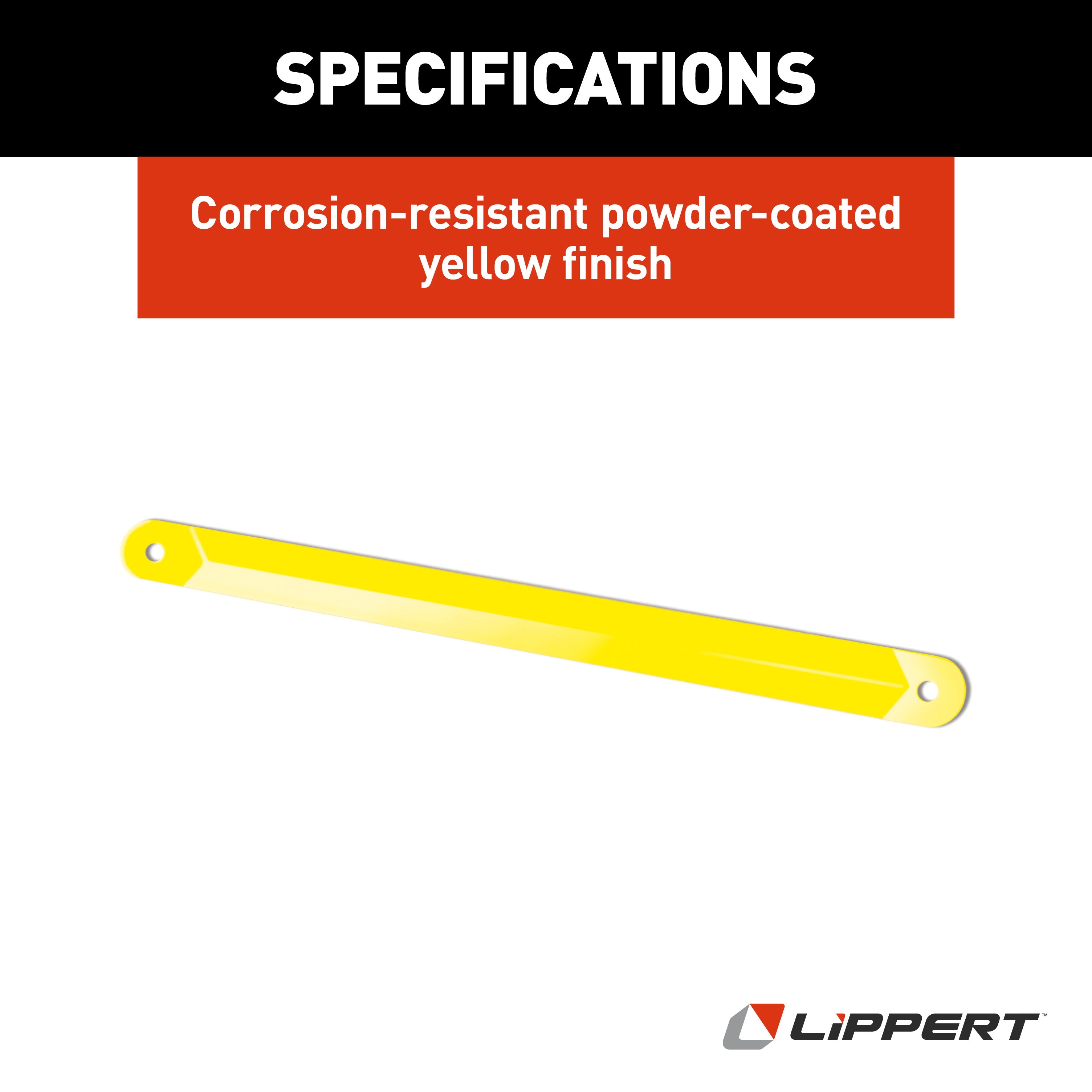 Lippert Replacement Power Stabilizer Support Arm - 19.3" Yellow #1134122 - Image 5