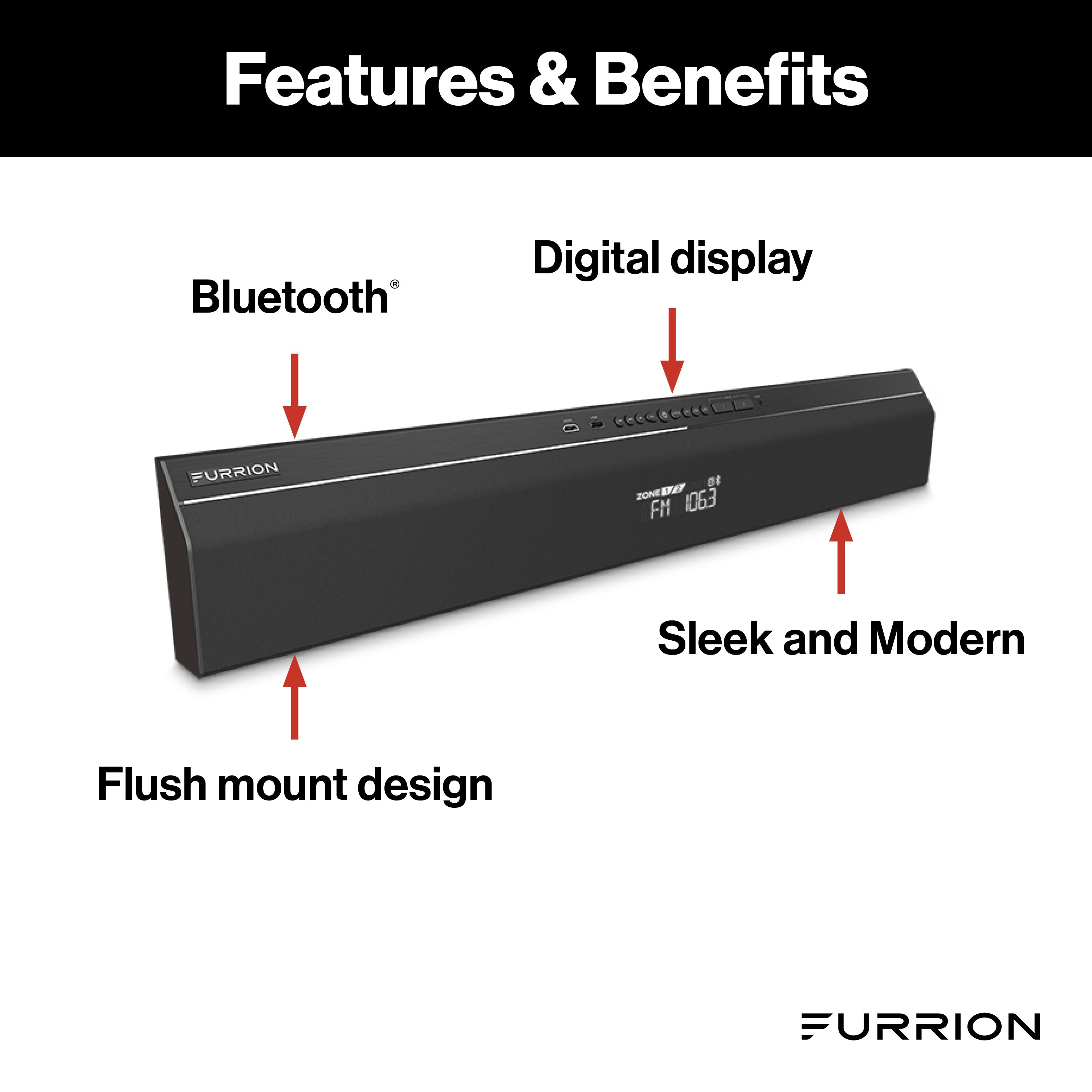 Furrion 2-Zone Soundbar Speaker With Fm, Bluetooth, Hdmi, And Usb #Fsb2N25Mc-Bl - Image 3