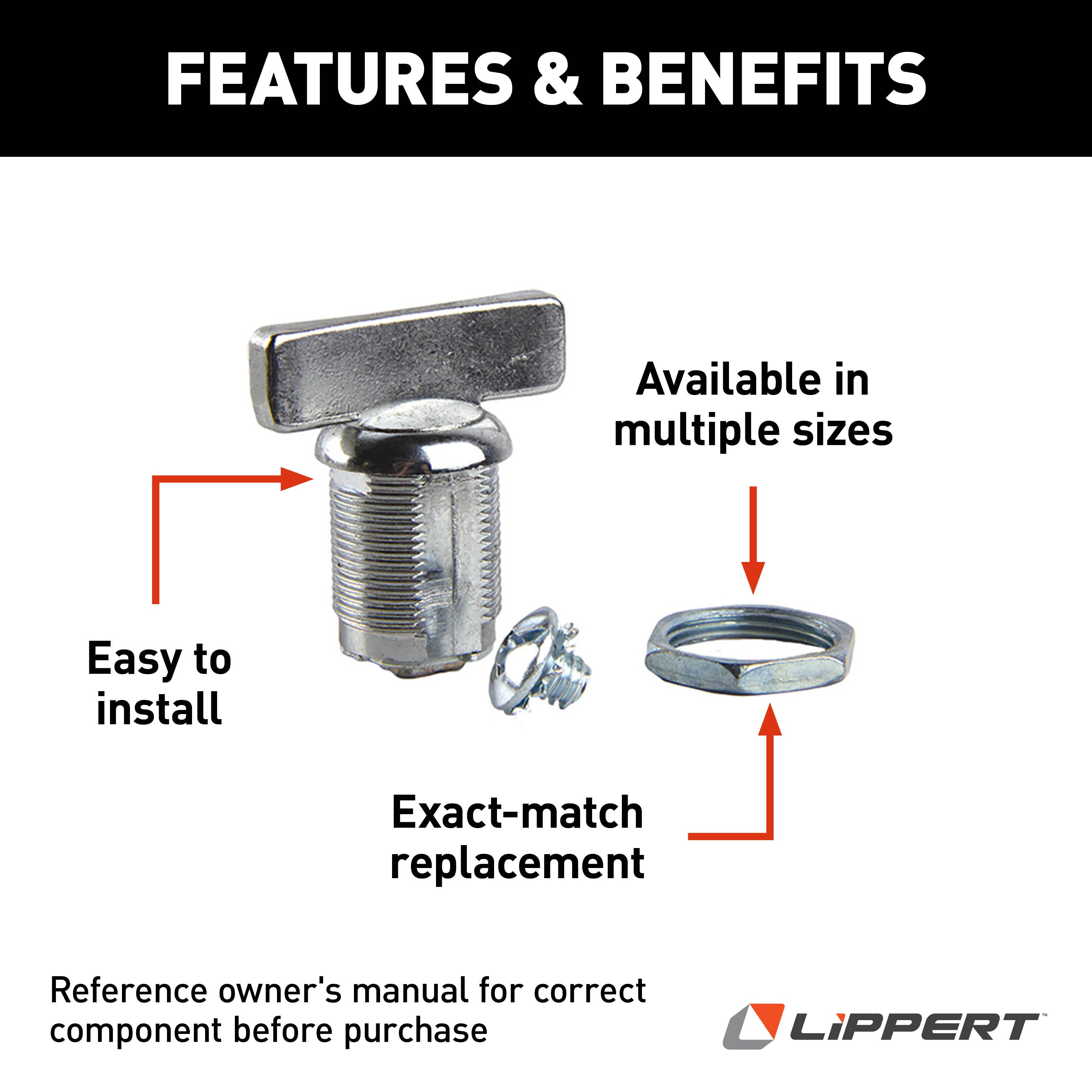 Lippert Rv Baggage Door Turn Latch - 7/8" #213112 - Image 3