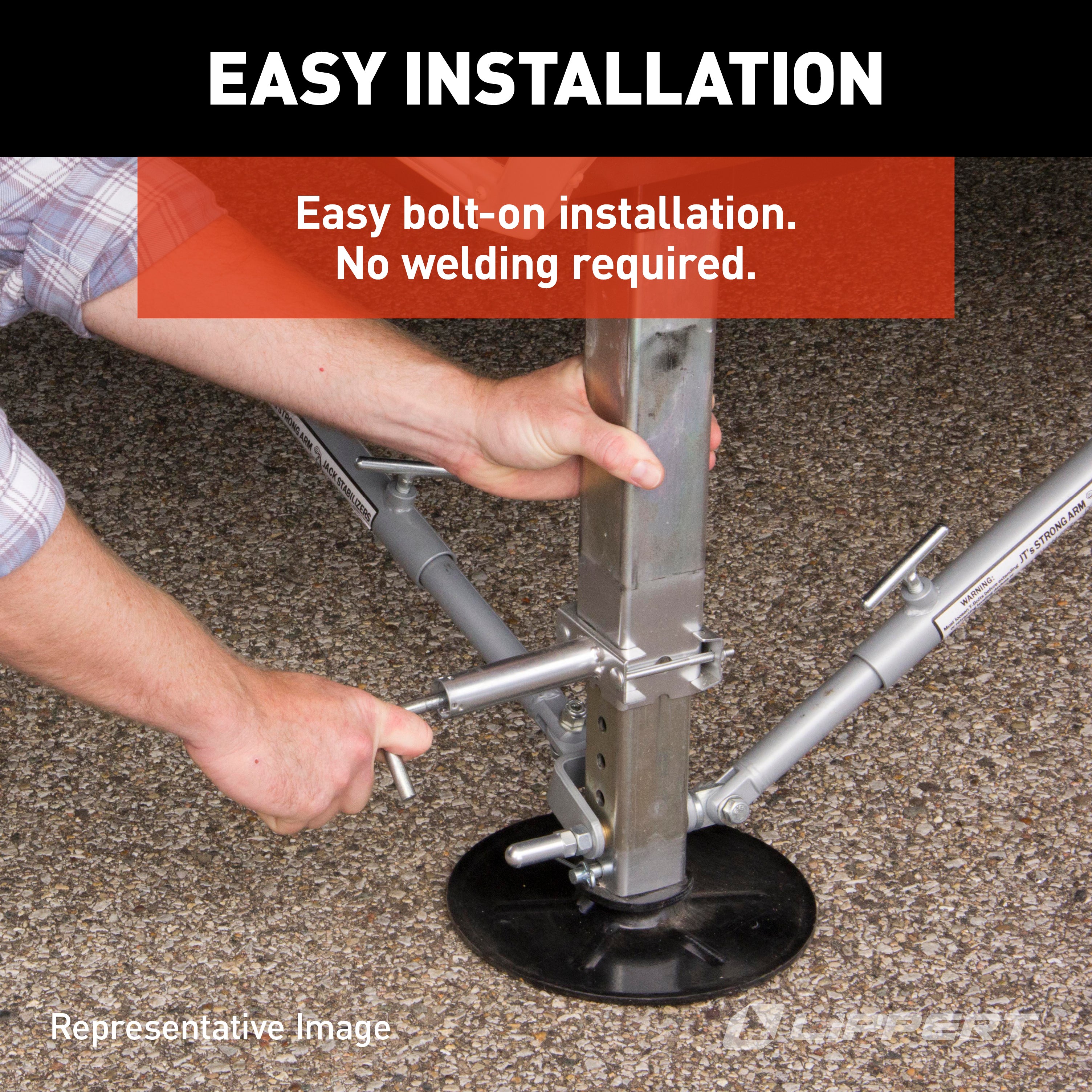 Lippert - Jt'S Strong Arm Short 5Th Wheel Jack Stabilizer Kit #191024 - Image 3