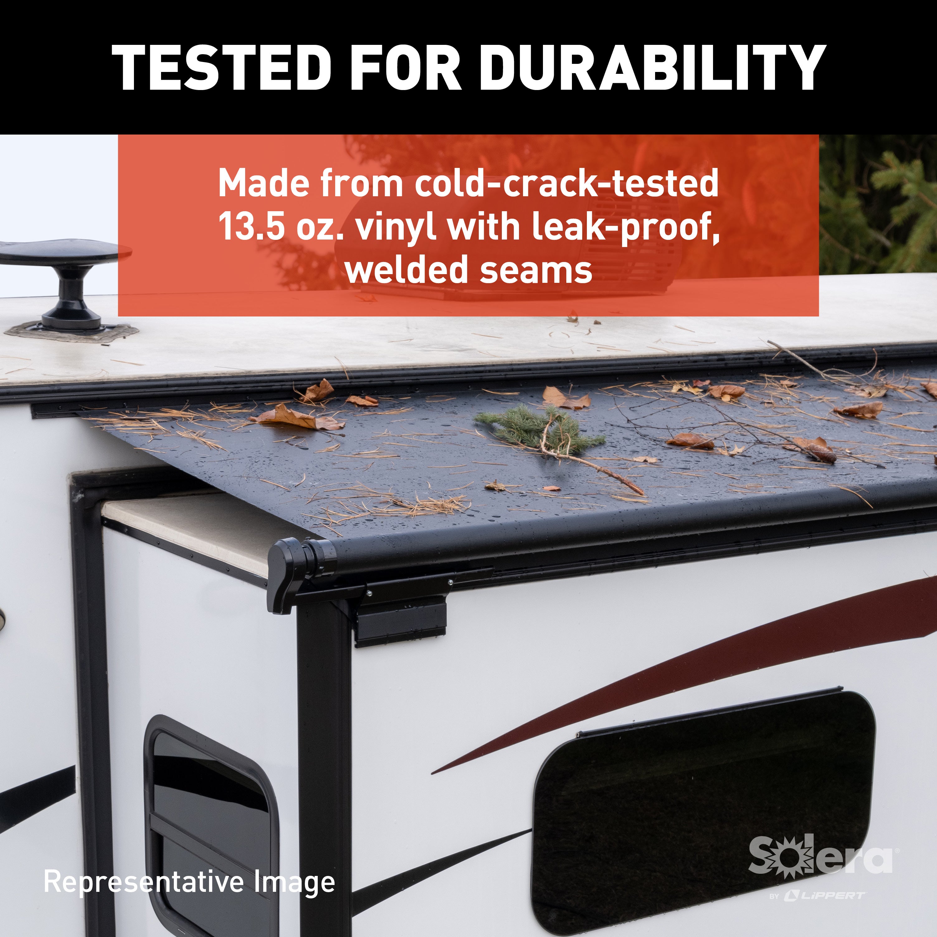 Solera 5000 Series Slide Topper Awning, Black - 7' (6'7" Fabric) #V000168105 - Image 5