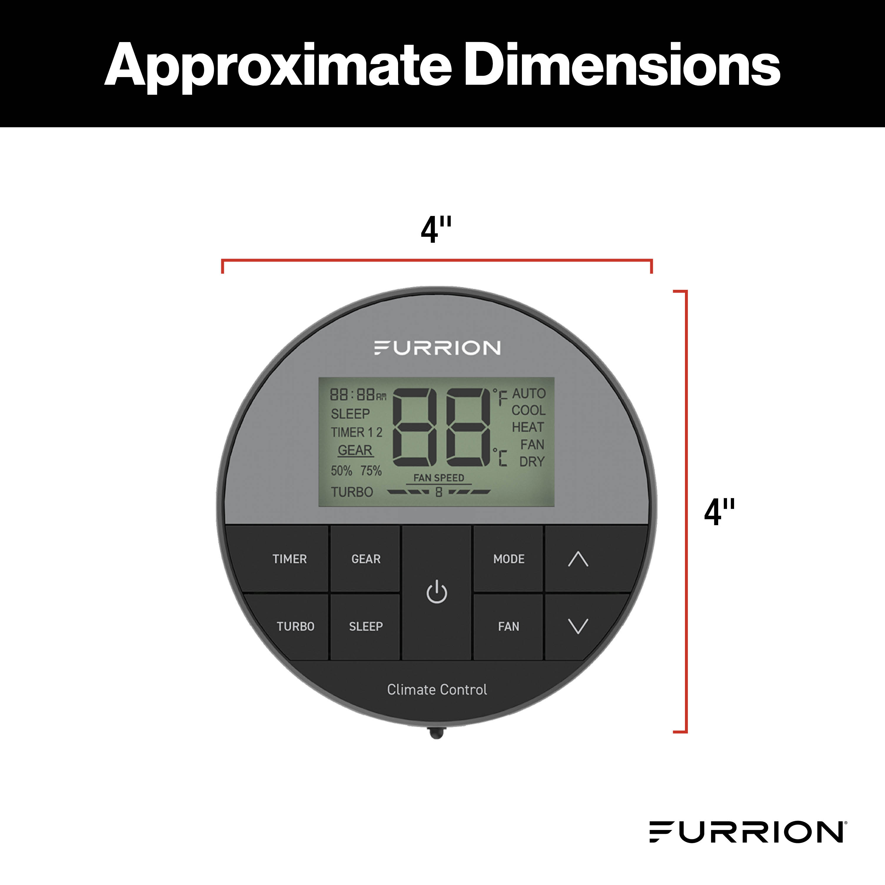 White Ducted Furrion 18K Chill Cube heat pump RV AC bundle component - Furrion Chill Cube Ducted Rv Rooftop Air Conditioner Single-Zone Wall Thermostat #Facw13Vsda-Bl-Am / Facc13Vsd-Am - Image 2