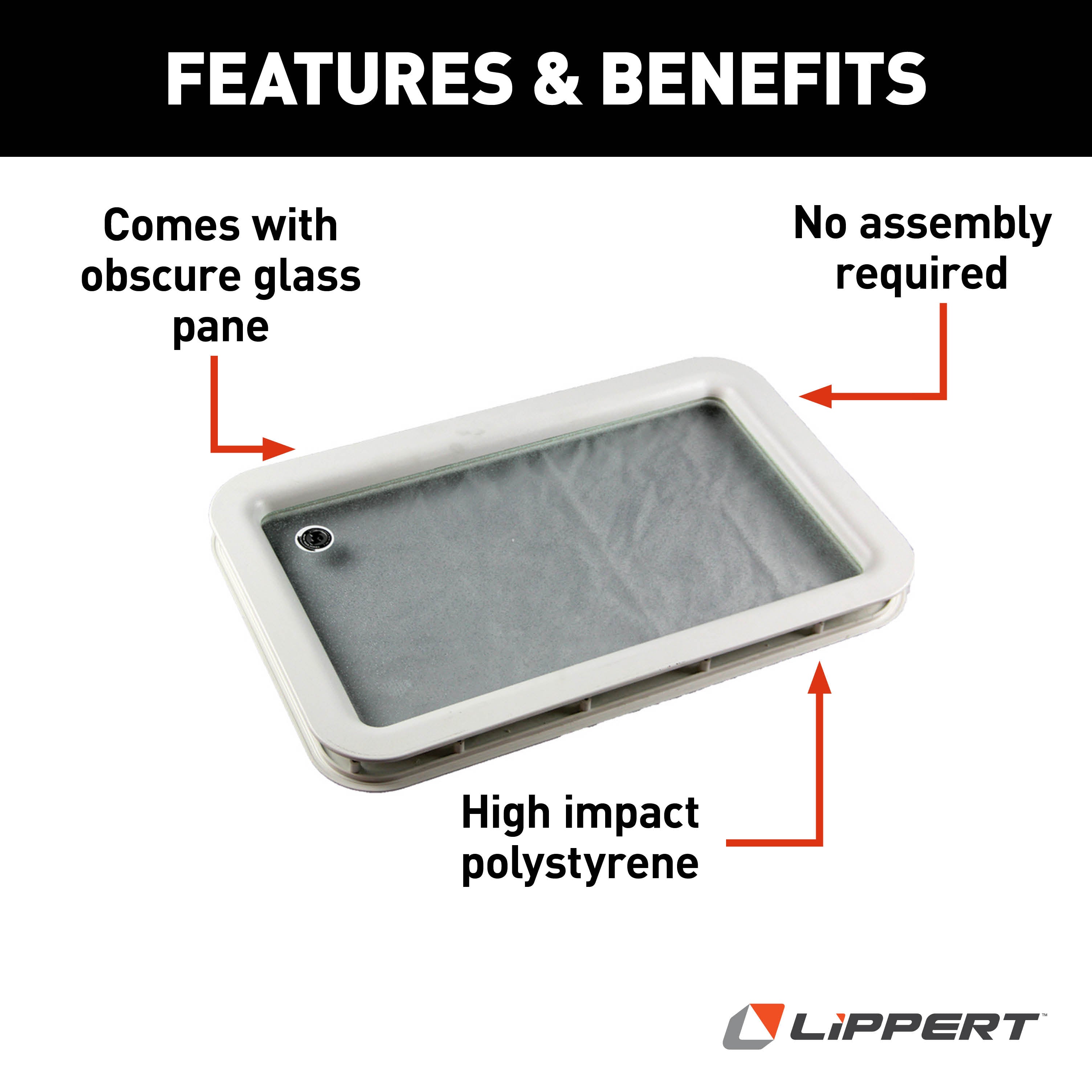 Lippert Inner & Outer Window Frame With Seal & Glass - 12" X 21" White - Image 3