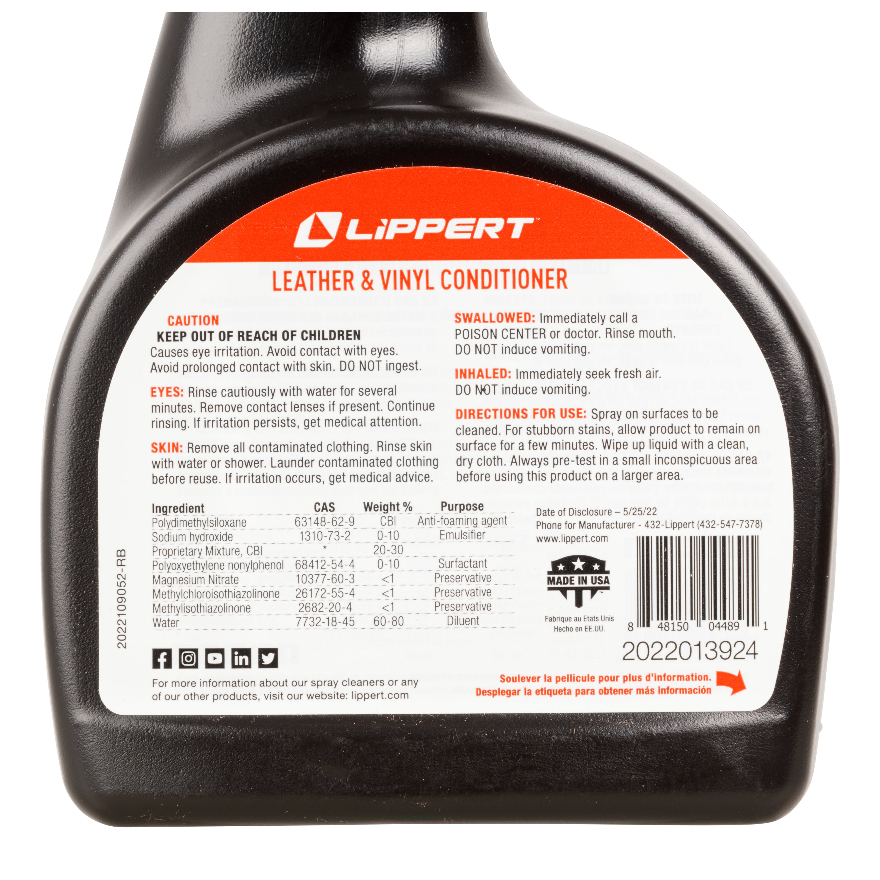 Lippert Rv Leather & Vinyl Conditioner - 32 Oz. - Image 3