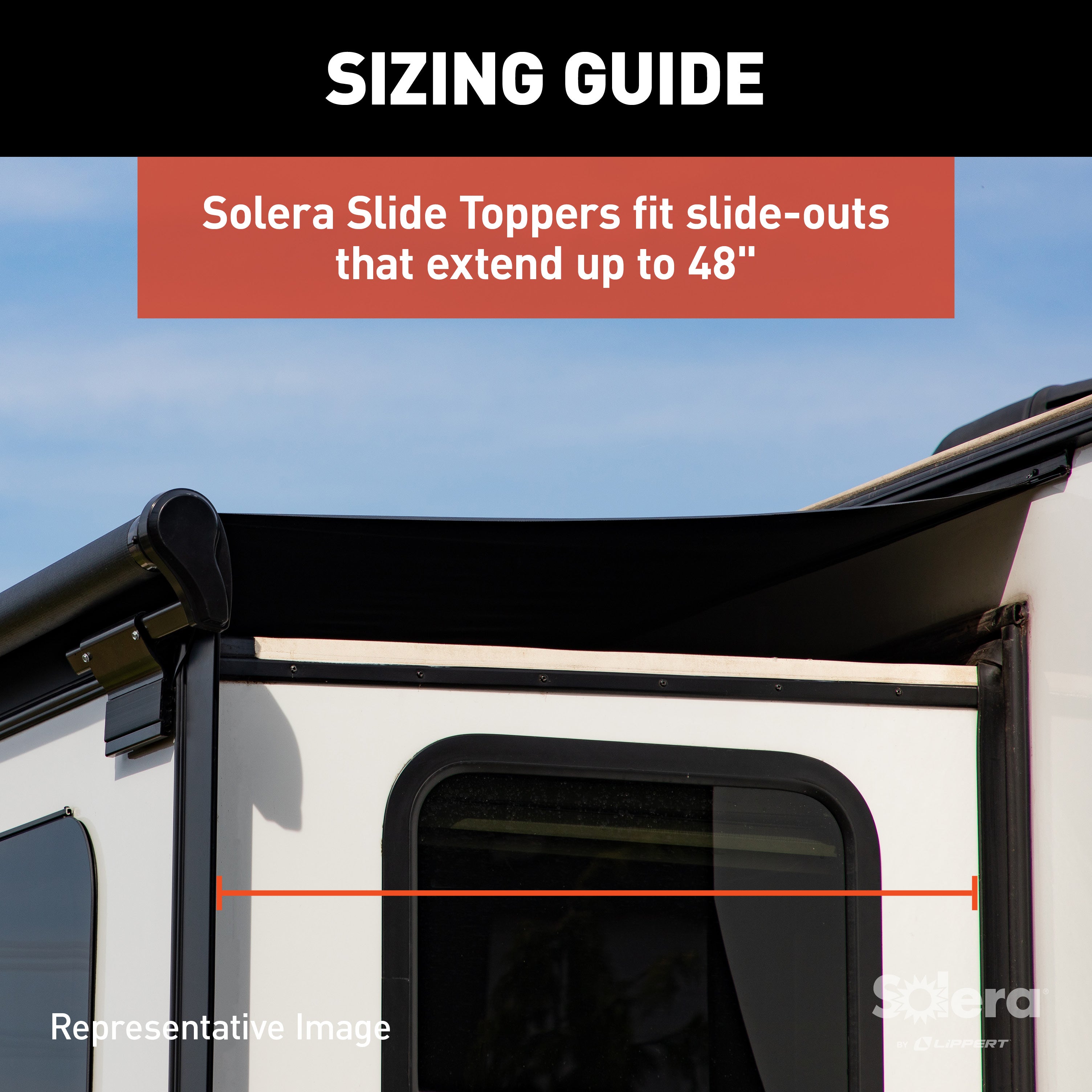 Solera 5000 Series Slide Topper Awning, Black - 13' (12'7" Fabric) #V000165061 - Image 7