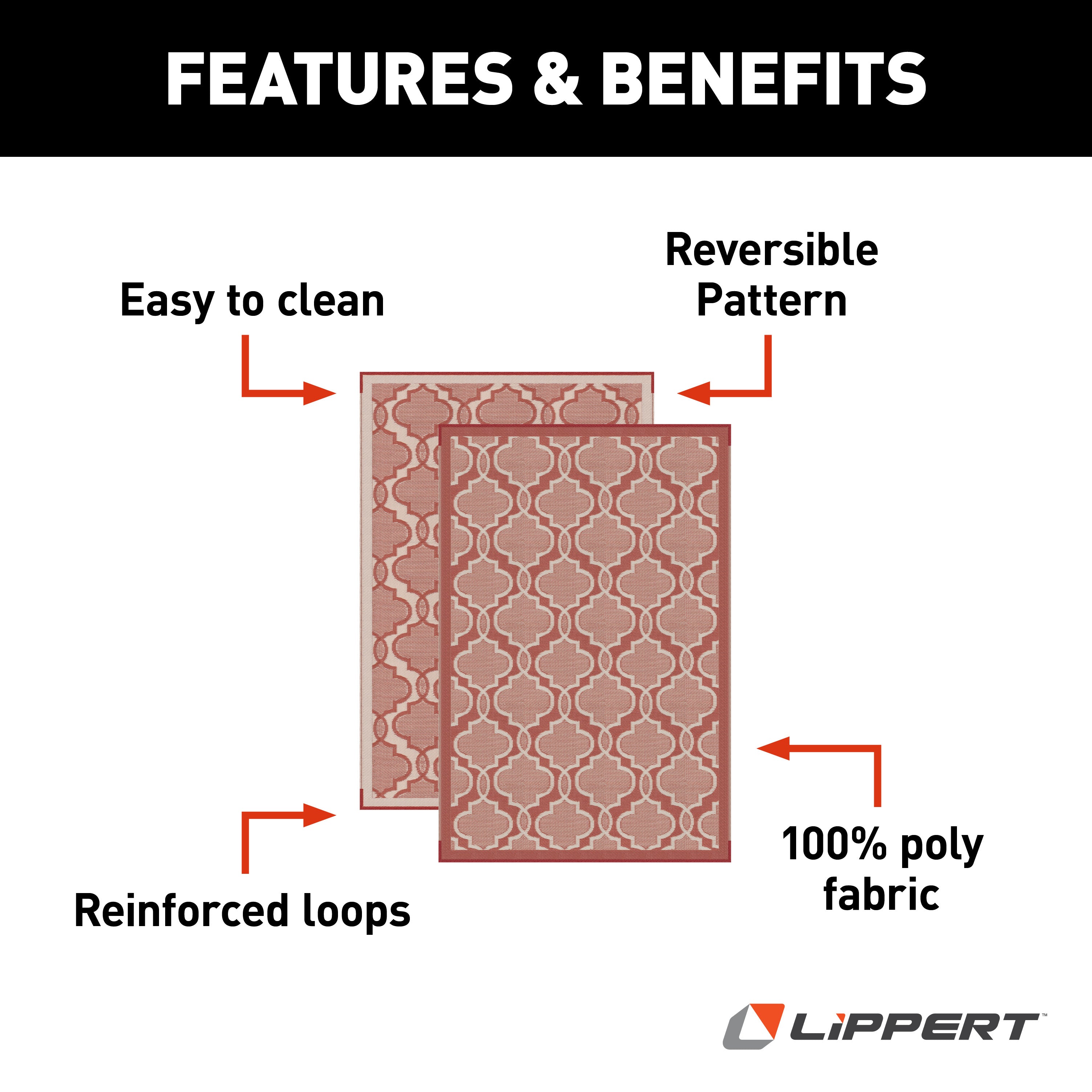 Lippert All Weather Patio Mat - 6' X 9' (Terracotta) - Image 3