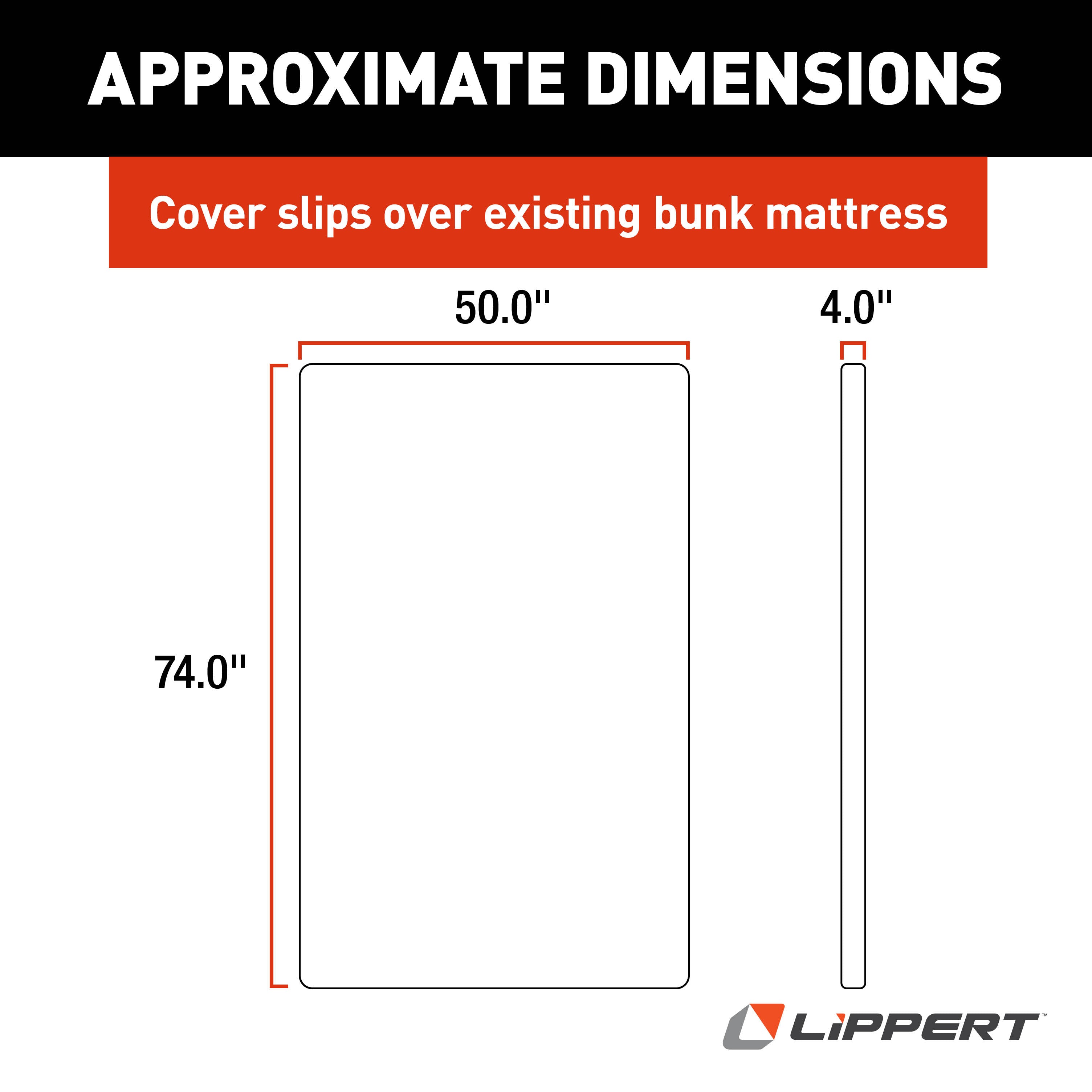 Lippert - Teddy Bear Bunk Mat Cover - 50" X 74" X 4" (Charcoal) - Image 6