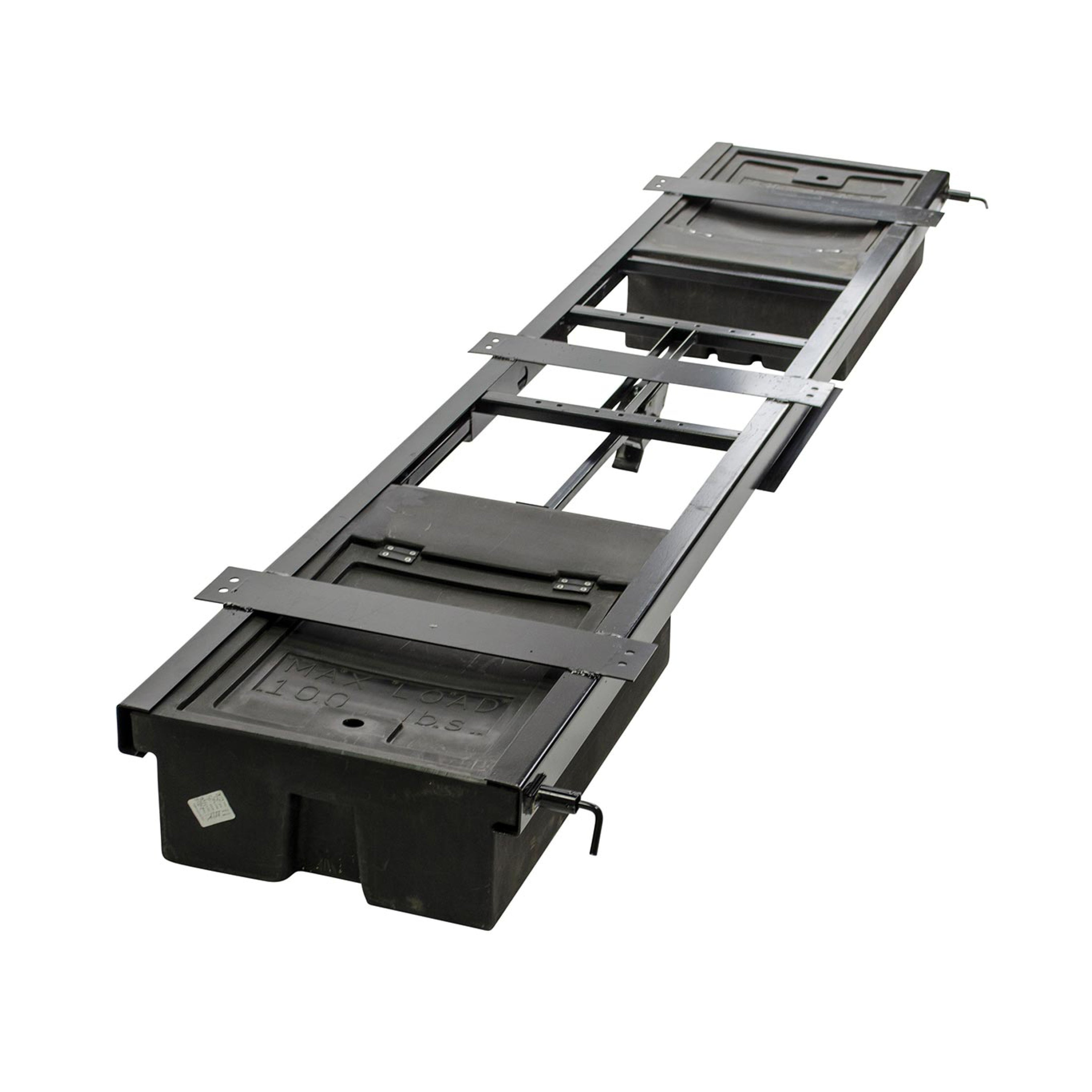 Lippert Rv Underchassis Standard Double Bin Storage System With Spare Tire Carrier - 99.5" X 21.5" #125460 - Image 2