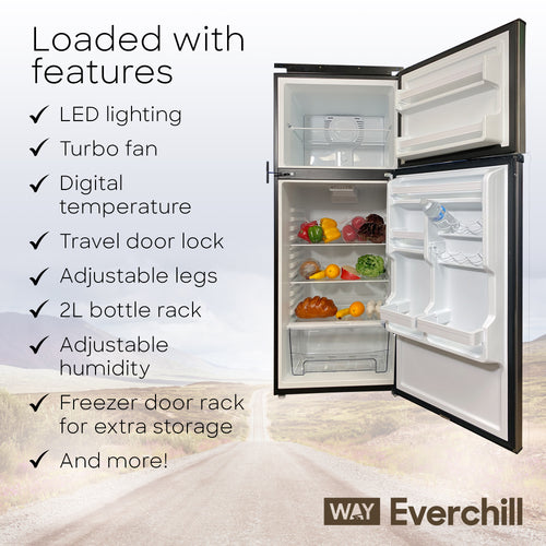 Lippert - Everchill 10.7 Cu Ft 12 Volt RV Refrigerator Frost-Free Stainless Steel BCD280WEV804H-6
