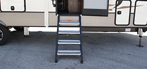 MORryde STP-202 StepAbove 2-Step RV Entry Steps - 26"-28" Wide 9" Rise Premium Camper Stairs