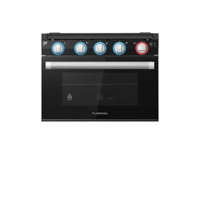 Furrion 2-in-1 RV Gas Range Oven - 17" Black with Stainless Steel Handles - 2021149018