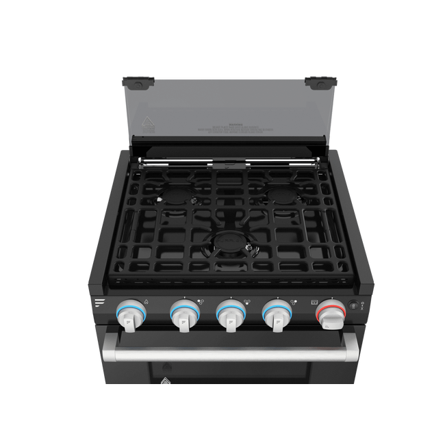 Furrion 2-in-1 RV Gas Range Oven - 17" Black with Stainless Steel Handles - 2021149018