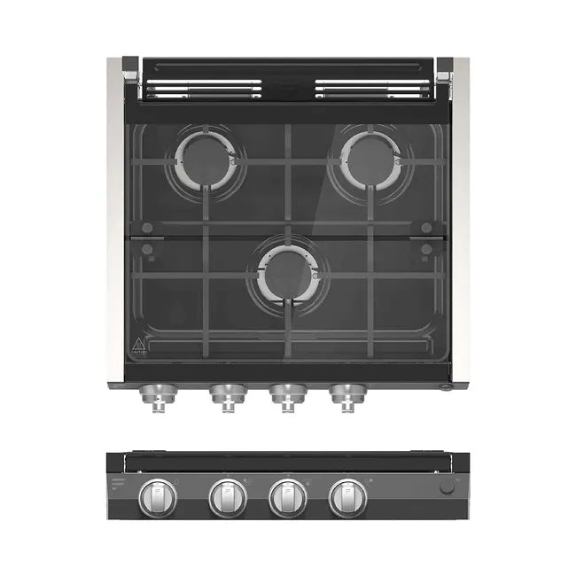 Furrion 3-Burner Gas RV Cooktop with Glass Cover - 20"