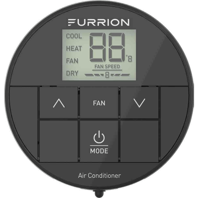 Furrion Chill® Single-Zone Basic Backlit LED Wall Thermostat - Black, 2 Fan Speeds 2021130946