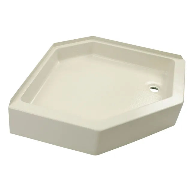 32" x 32" Neo Angle Shower Pan, Right Drain by Lippert Parchment Only 209415