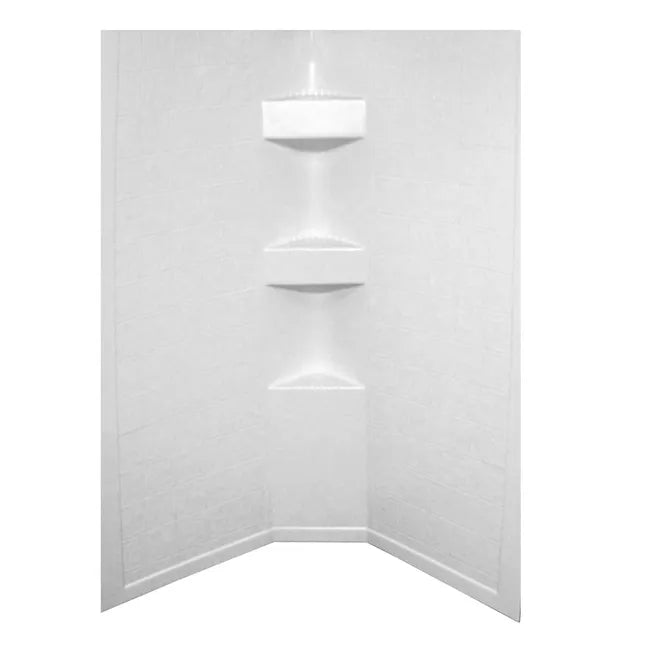 Neo Angle Shower Wall Surround; 34"x 34"x 68" by Lippert - Parchment Only