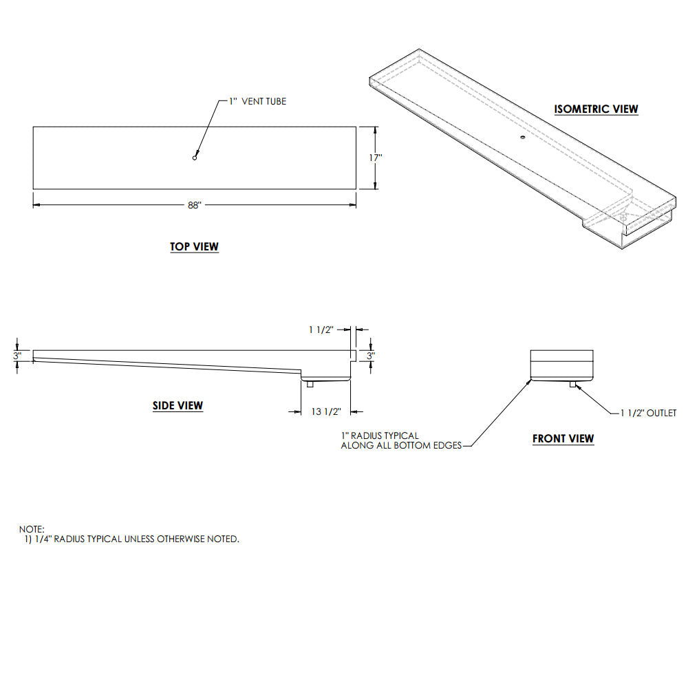 32 Gallon RV Holding Tank 88" x 17" x 8 1/2" EPI 0379H Discontinued