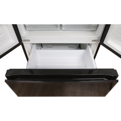 Everchill 16.2 cu ft 110 volt, 4 Door, French Black Glass Refrigerator 2022302237/SRM-418CBG-E - DISCONTINUED 3/25/25