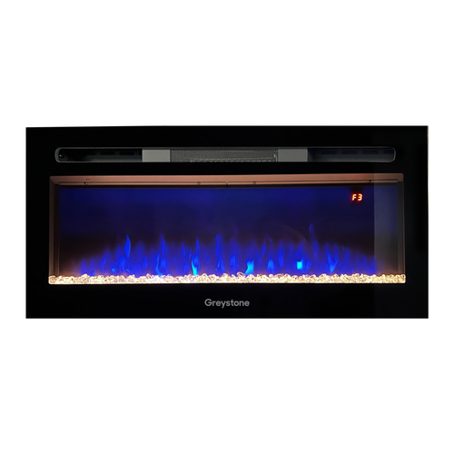 Greystone 40" Black Fireplace with Crystals 2022302421/F40-18A - DISCONTINUED 3/25/25