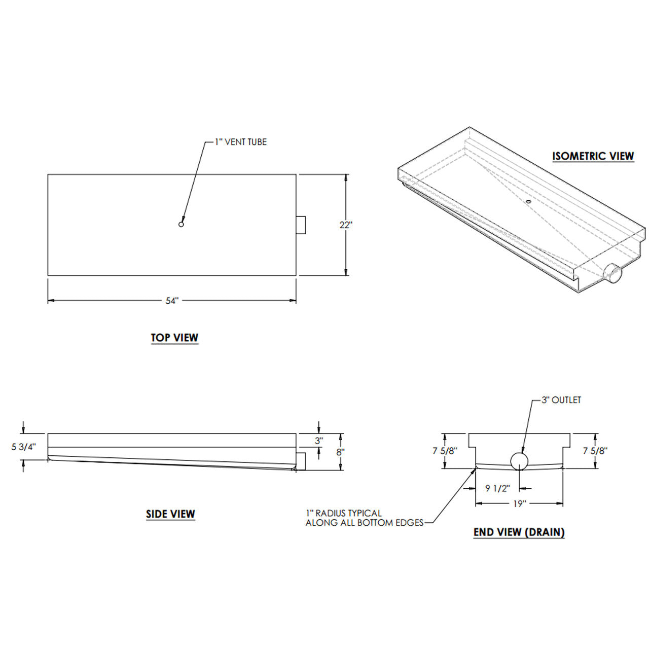 30 Gallon RV Holdetank 54\ x 22\ x 830 Gallon RV Holdetank 54\ x 22\ x 8  