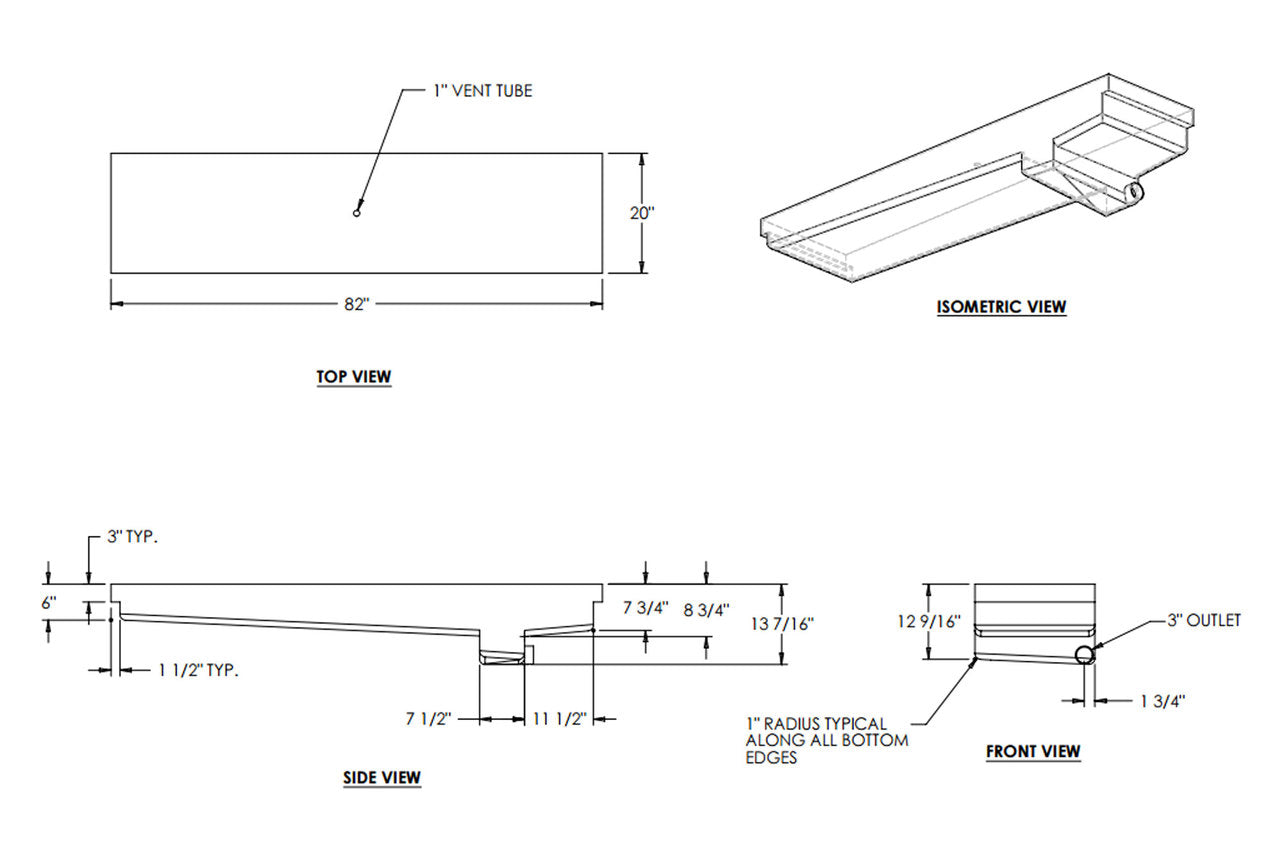 52 Gallon RV Holding Tank 82" x 20" x 13 1/2" EPI 414H Discontinued