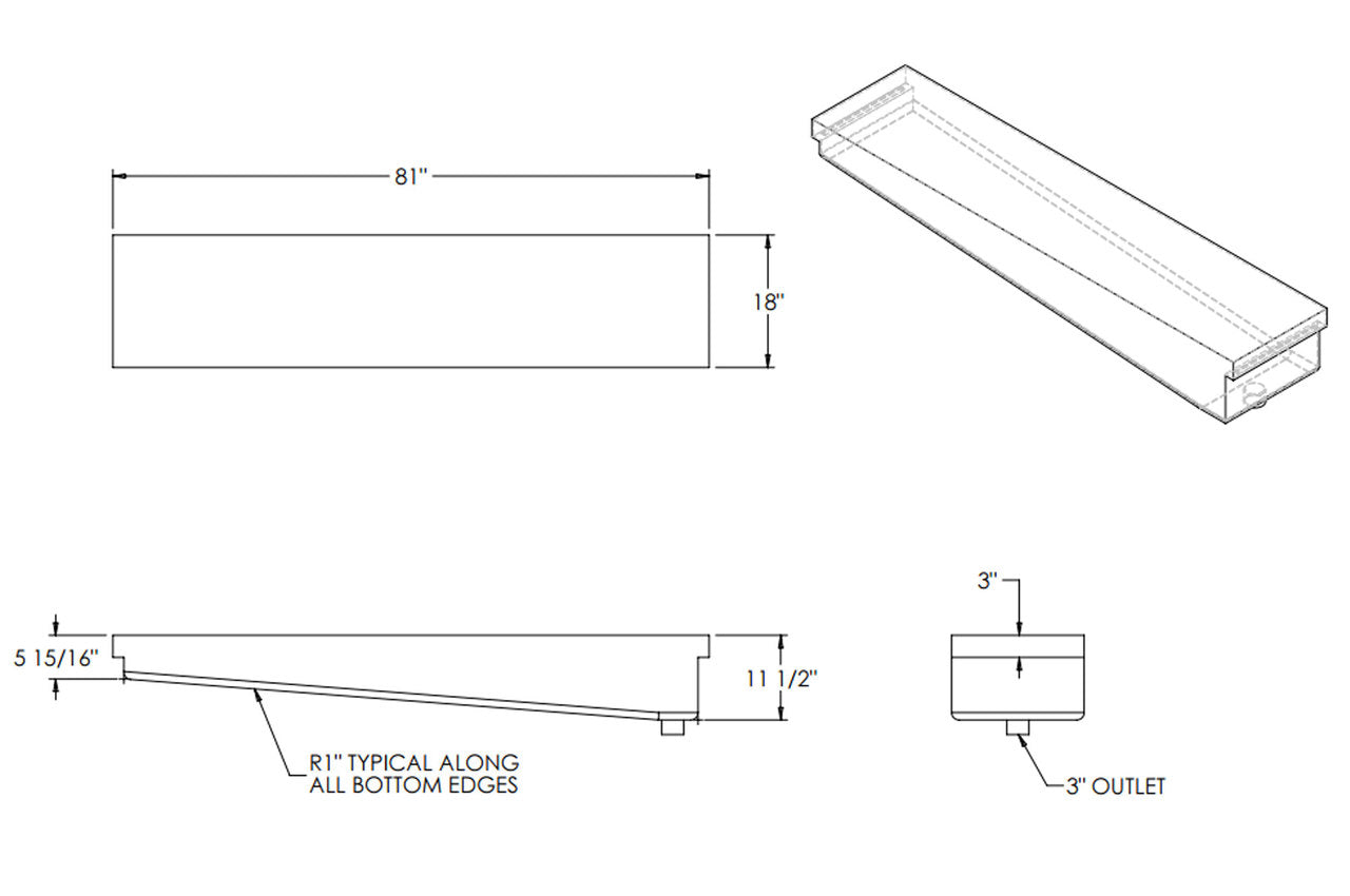 51 Gallon RV Holding Tank 81" x 18" x 11 1/2" EPI 4256 Discontinued