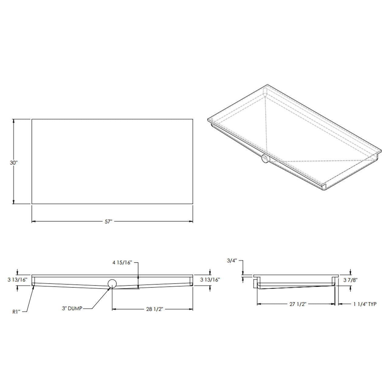 29 Gallon RV Holding Tank 57" x 30" x 5" EPI 0615H EPI Discontinued