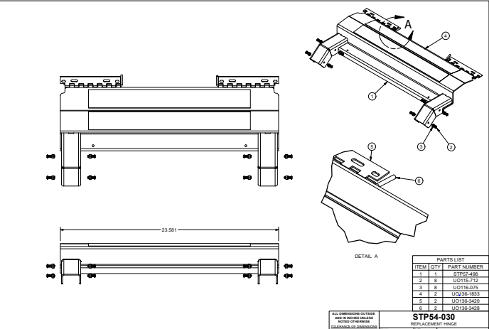 MORryde STP54-030 StepAbove Removable Hinge Plate for 26" Door
