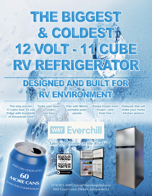 Lippert - Everchill 10.7 Cu Ft 12 Volt RV Refrigerator Frost-Free Stainless Steel BCD280WEV804H-6