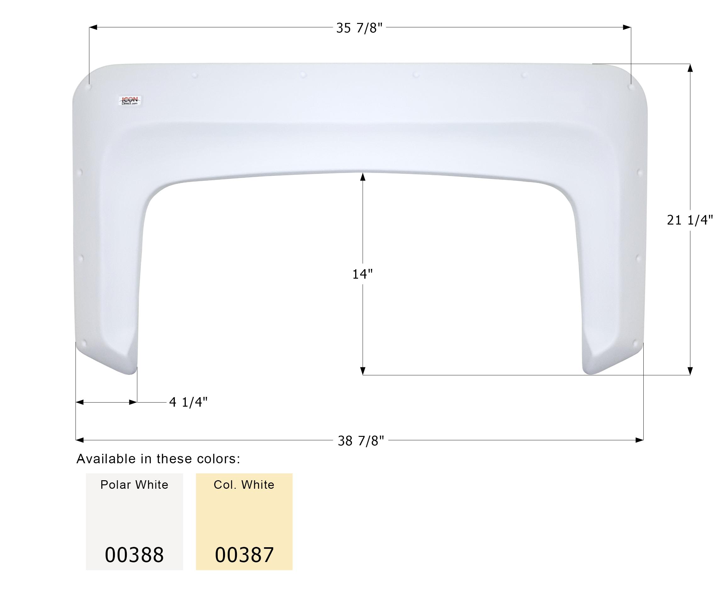 ICON - Fender Skirt, Single, ICON, FS300, Colonial White