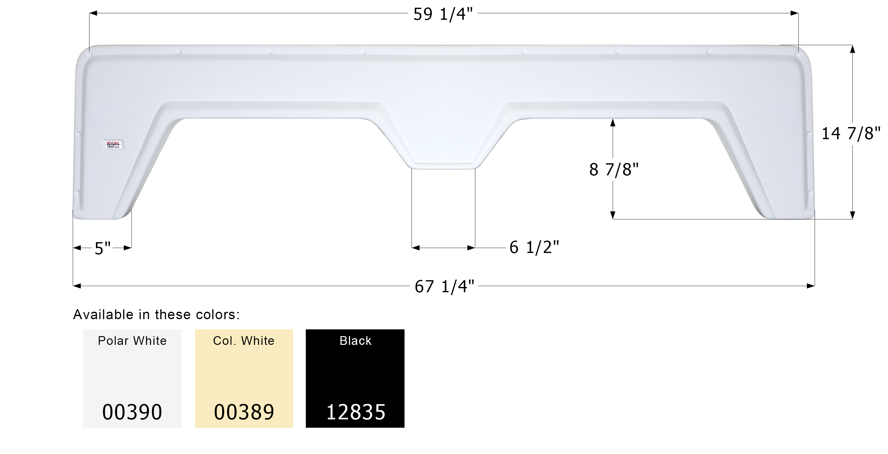 ICON - Fender Skirt, Tandem, ICON, FS310A, Colonial White