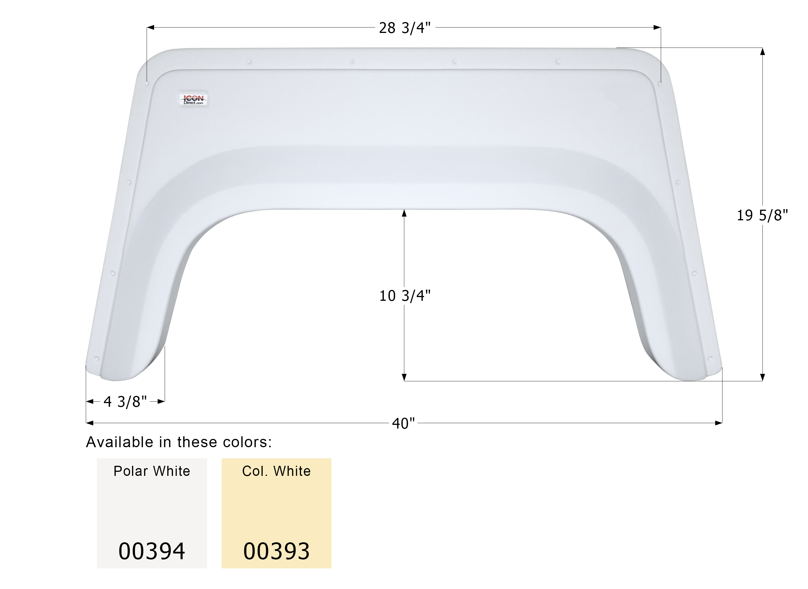 ICON - Fender Skirt, Single, ICON, FS320, Polar White