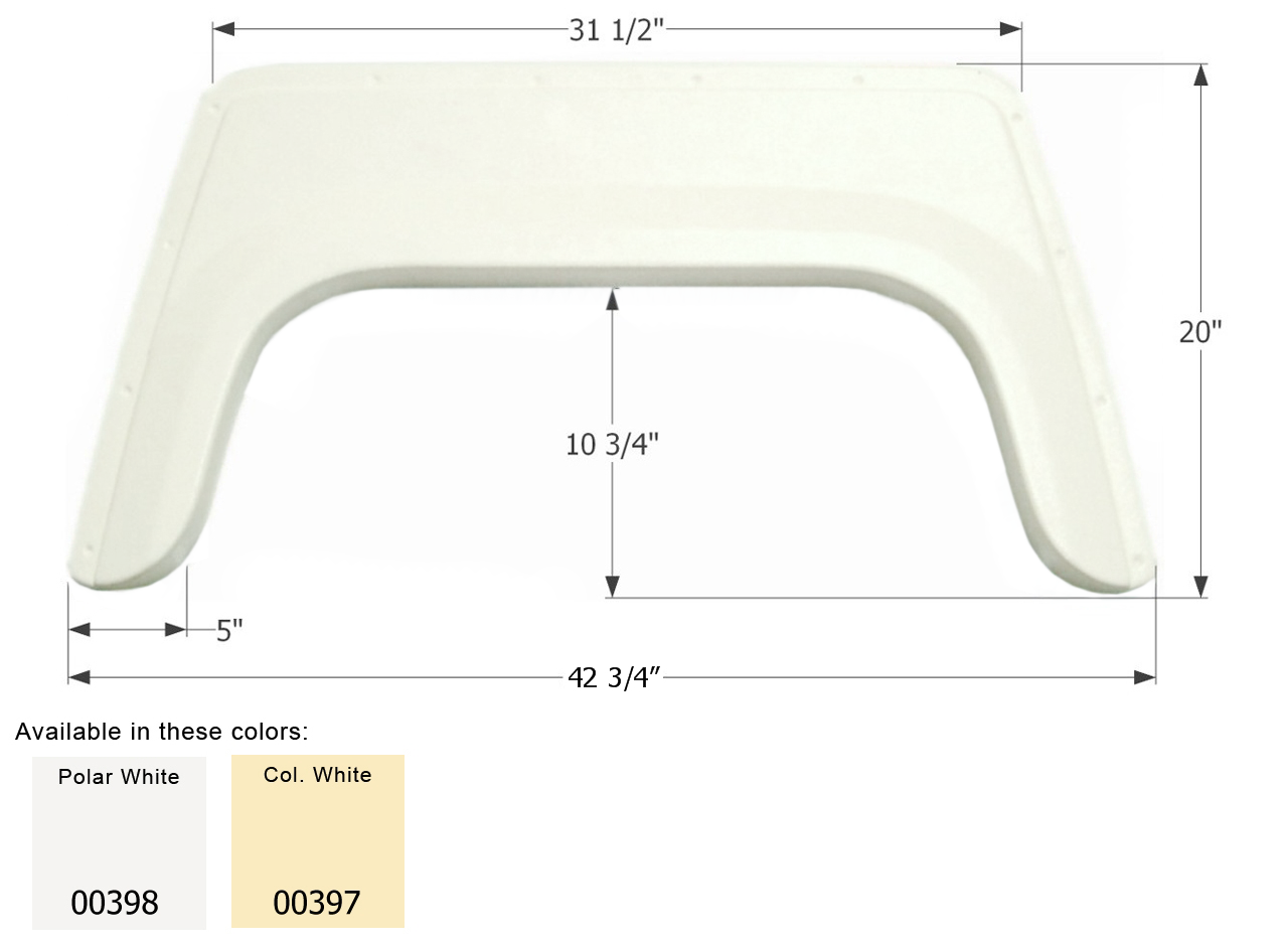 ICON - Fender Skirt, Single, ICON, FS343, Polar White