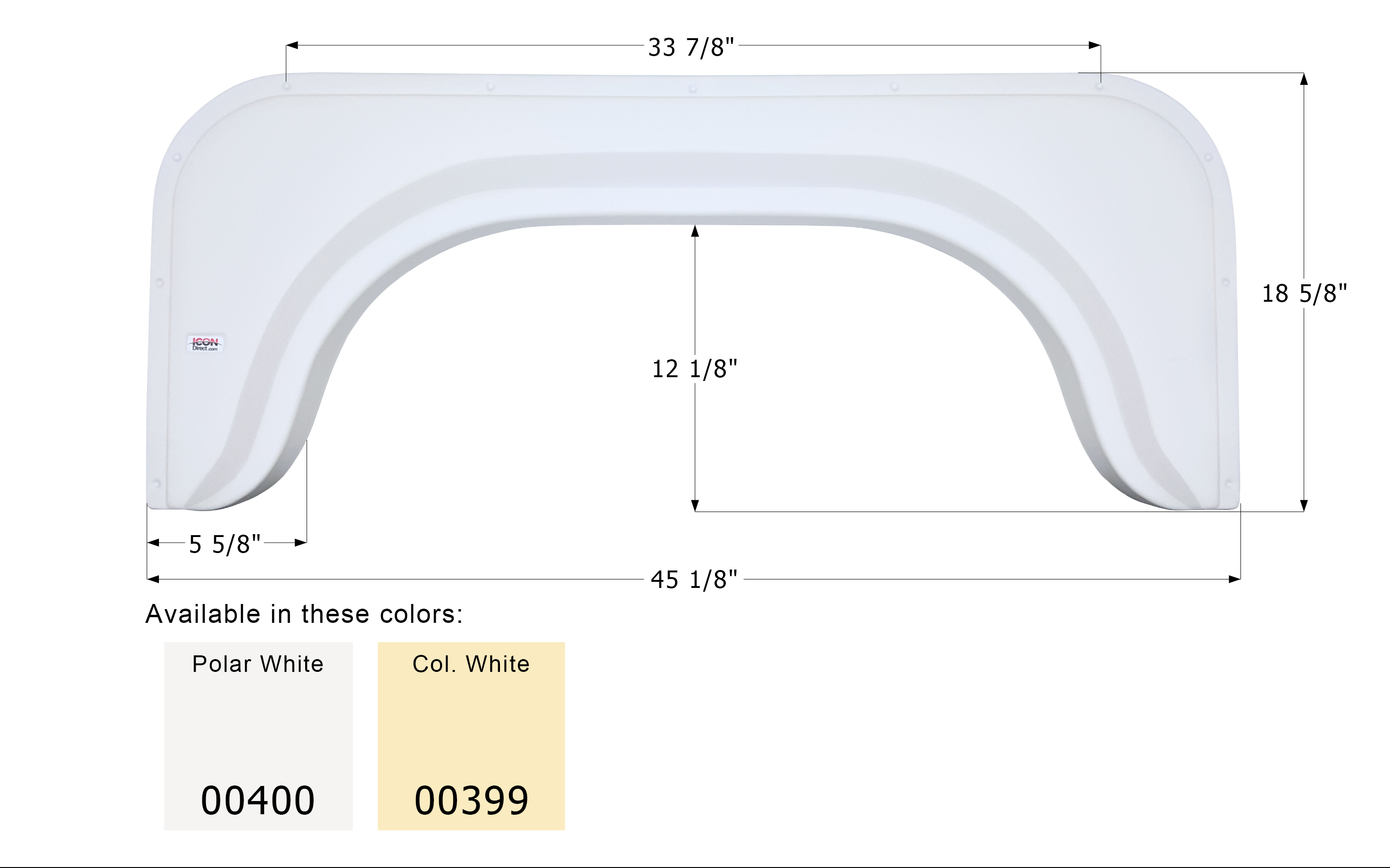 ICON - Fender Skirt, Single, ICON, FS350, Polar White