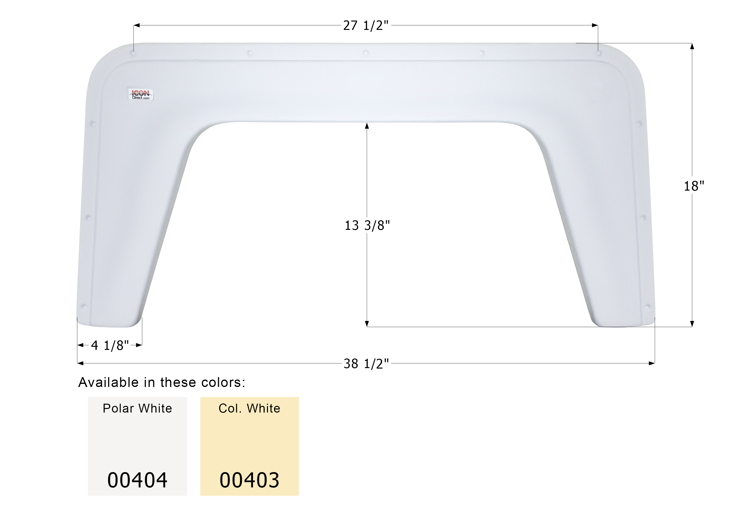 ICON - Fender Skirt, Single, ICON, FS377, Polar White