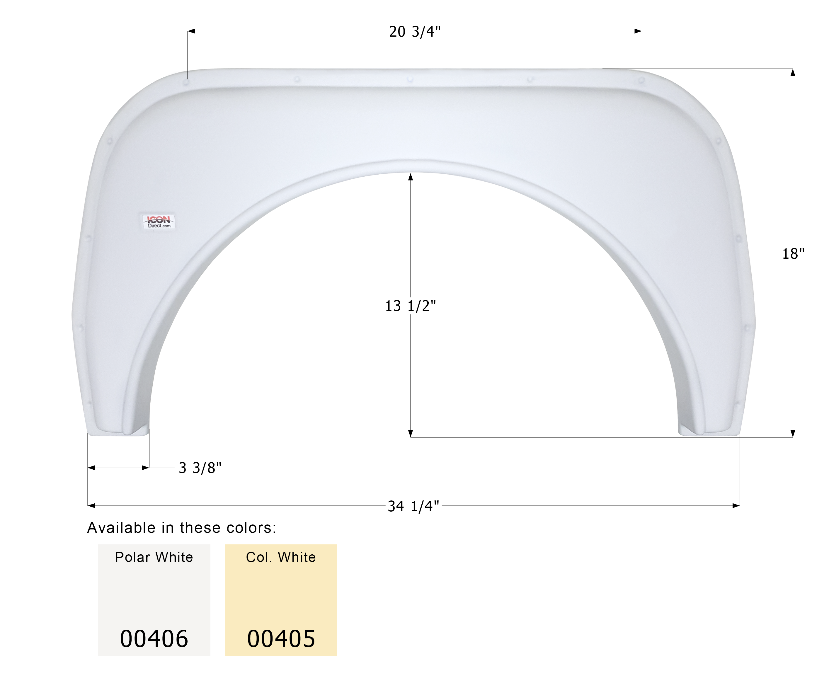 ICON - Fender Skirt, Single, ICON, FS380, Colonial White