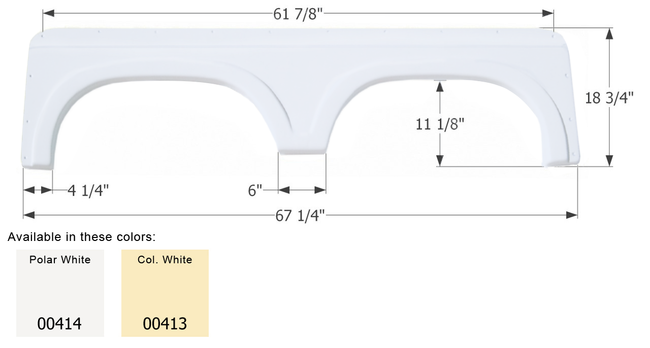 ICON - Fender Skirt, Tandem, ICON, FS600, Polar White