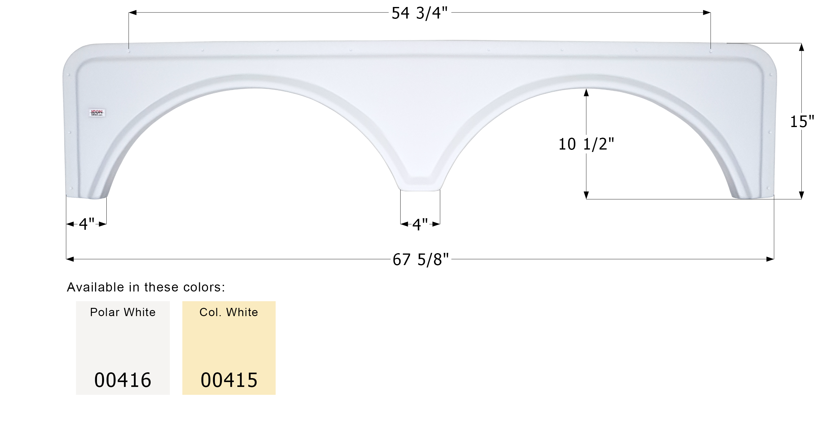 ICON - Fender Skirt, Tandem, ICON, FS668, Colonial White