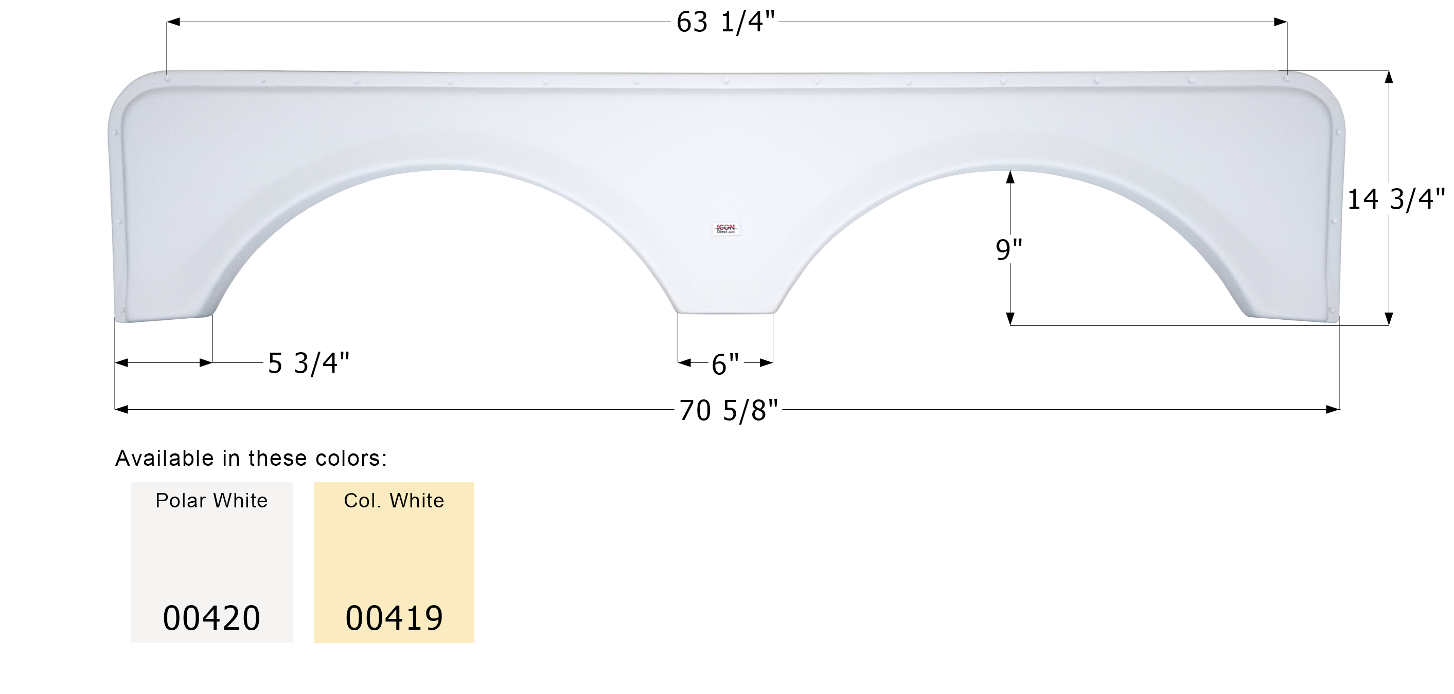 ICON - Fender Skirt, Tandem, ICON, FS671, Colonial White