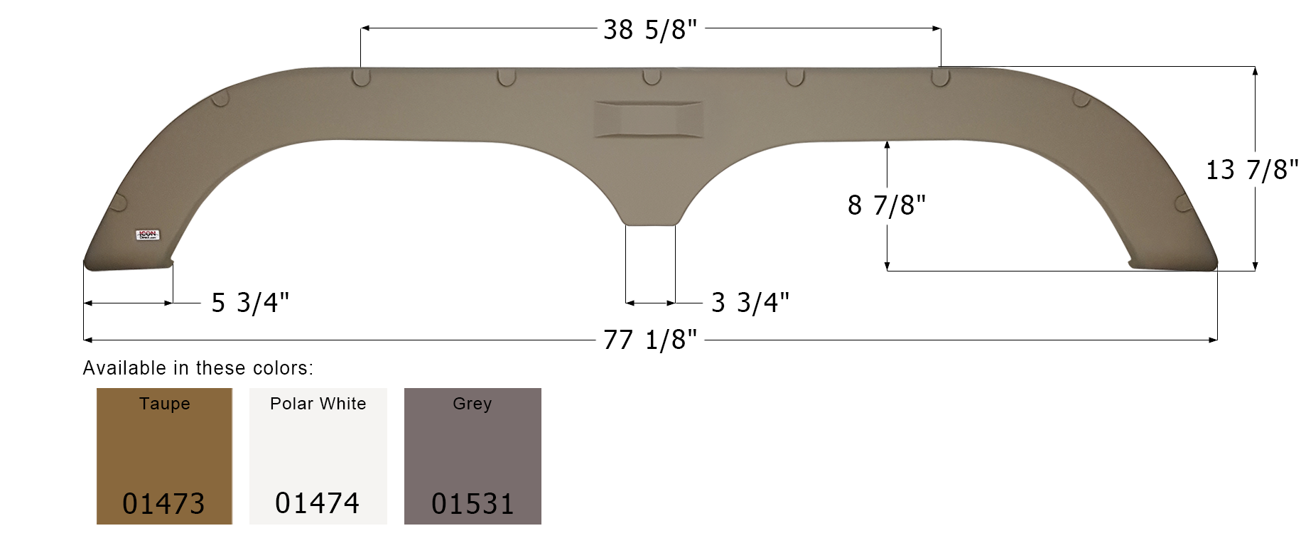 ICON - Fender Skirt, Tandem, Fleetwood, FS720, Taupe