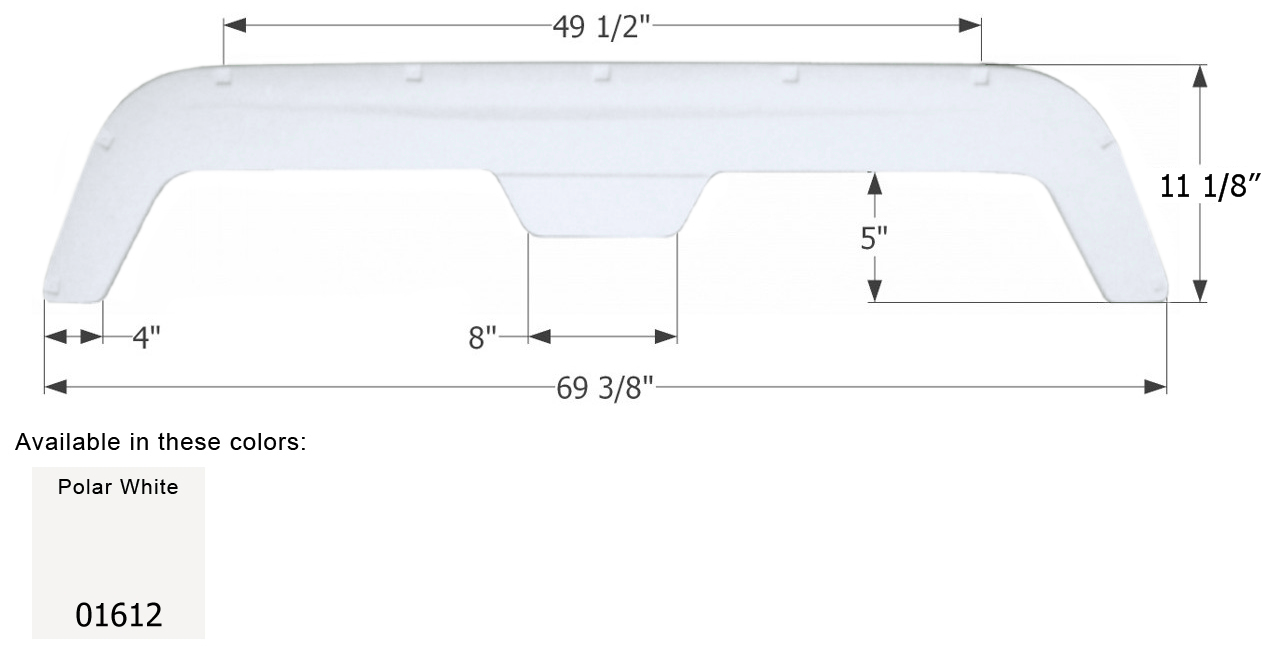 ICON - Fender Skirt, Tandem, Fleetwood, FS755, Polar White