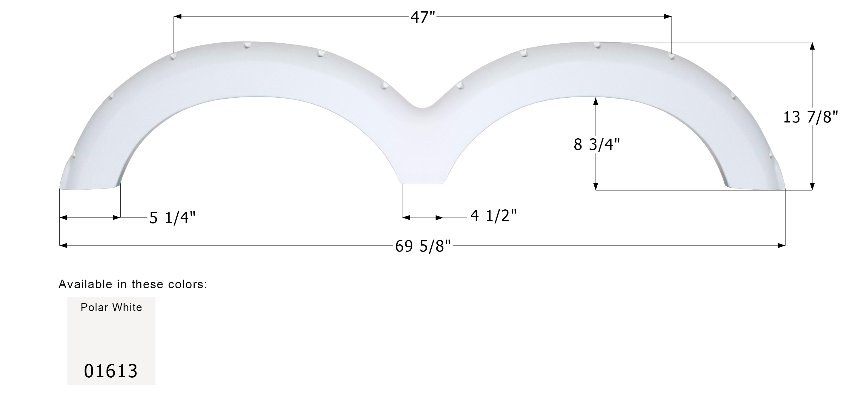 ICON - Fender Skirt, Tandem, Heartland, FS761, Polar White