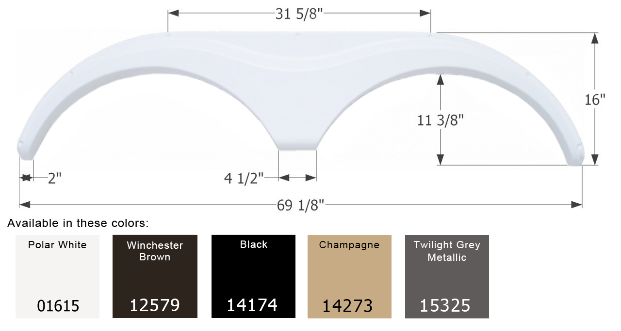 ICON - Fender Skirt, Tandem, Heartland, FS763, Polar White