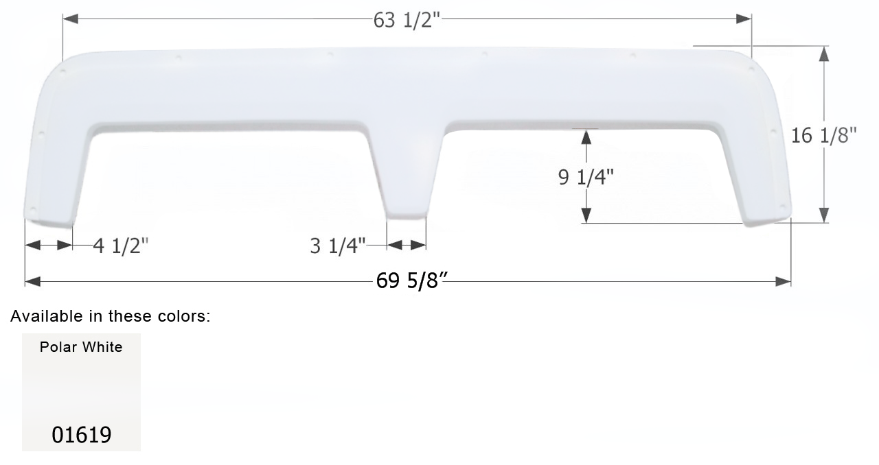 ICON - Fender Skirt, Tandem, Travelaire, FS766, Polar White