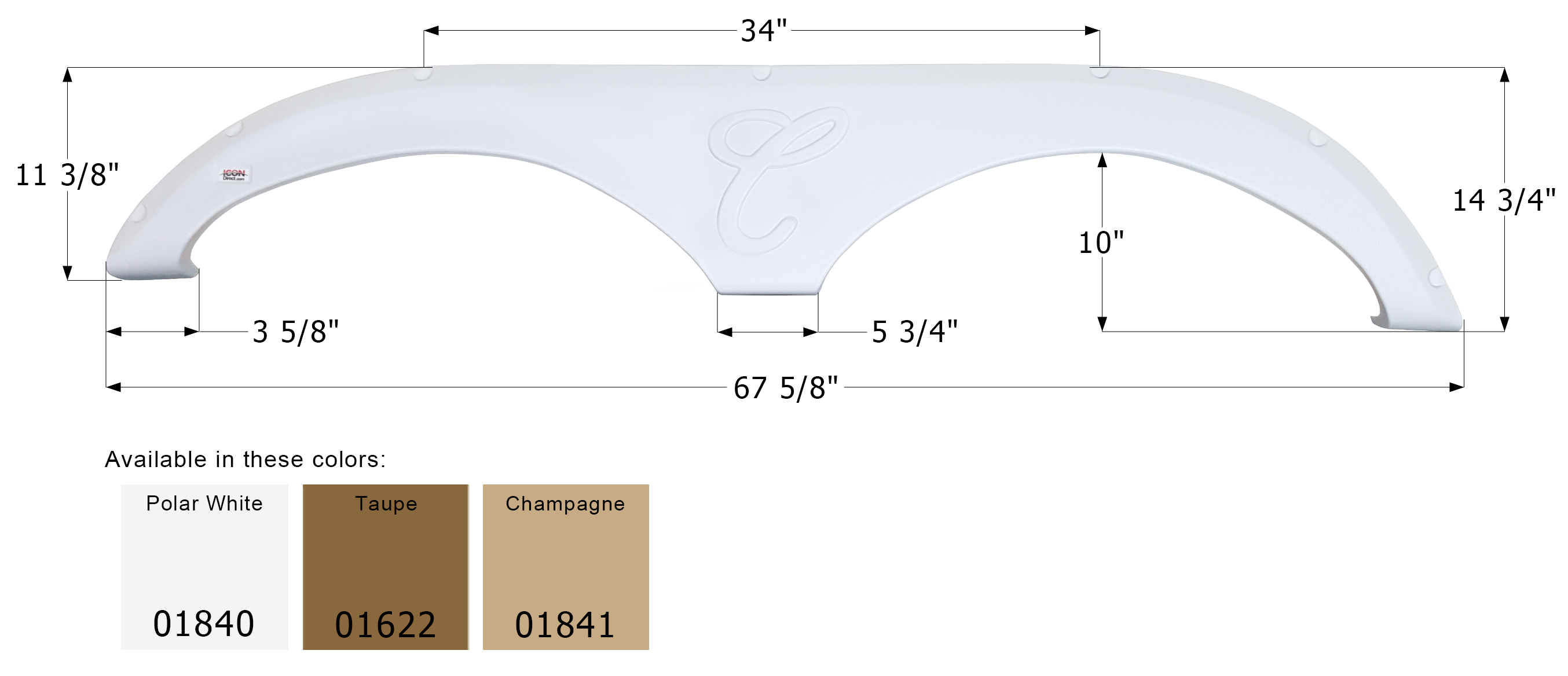 ICON - Fender Skirt, Tandem, Forest River, FS1840, Taupe, LH