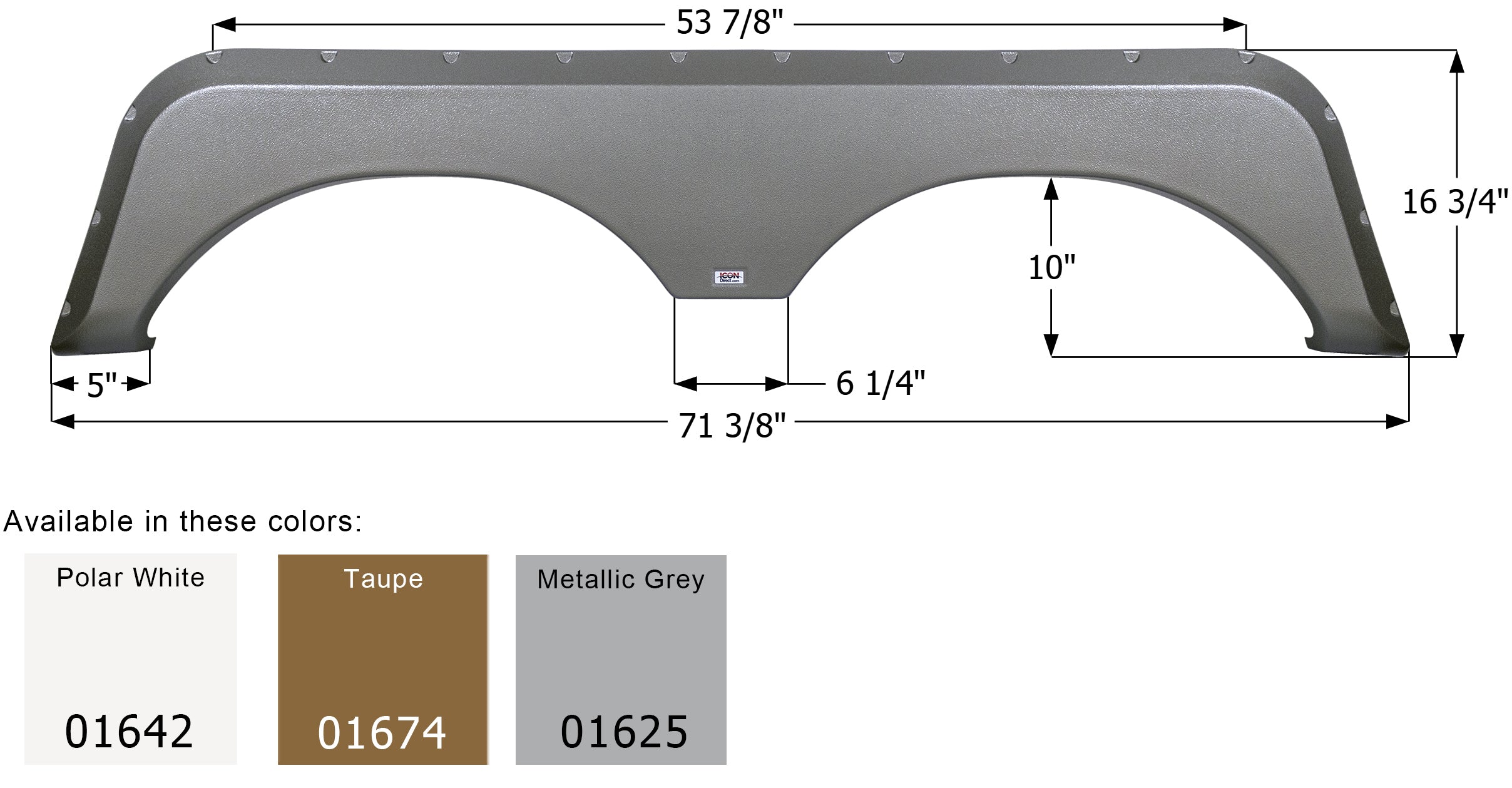 ICON - Fender Skirt, Tandem, Jayco, FS771, Metallic Grey