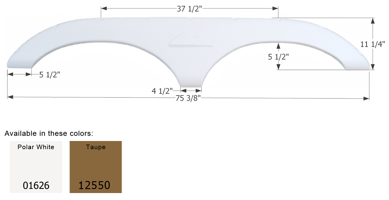 ICON - Fender Skirt, Tandem, Keystone, FS772, Polar White