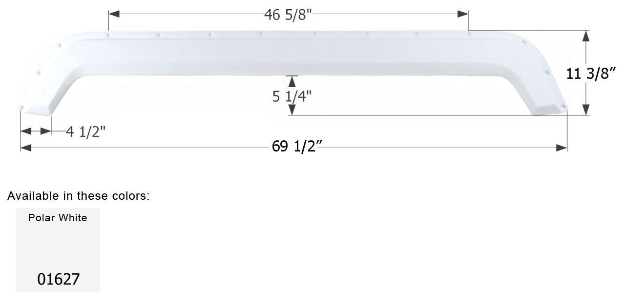 ICON - Fender Skirt, Tandem, Fleetwood, FS745, Polar White