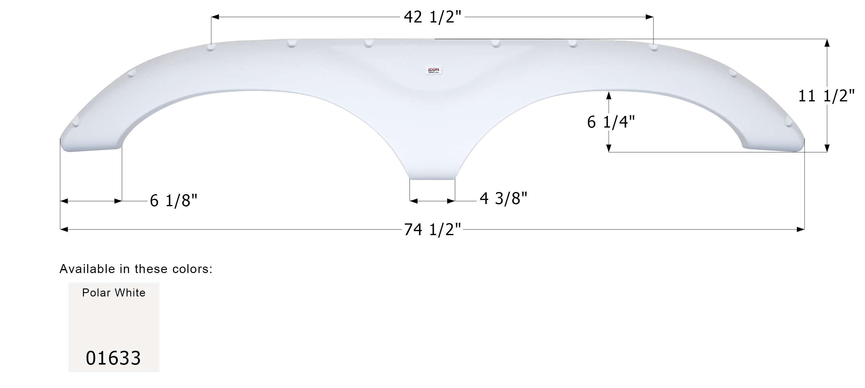 ICON - Fender Skirt, Tandem, Keystone, FS778, Polar White